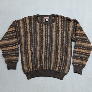 Robert Banks Brown Coogi Grandpa Sweater Size Large